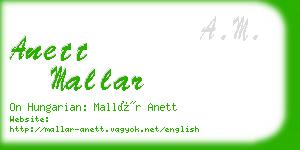 anett mallar business card